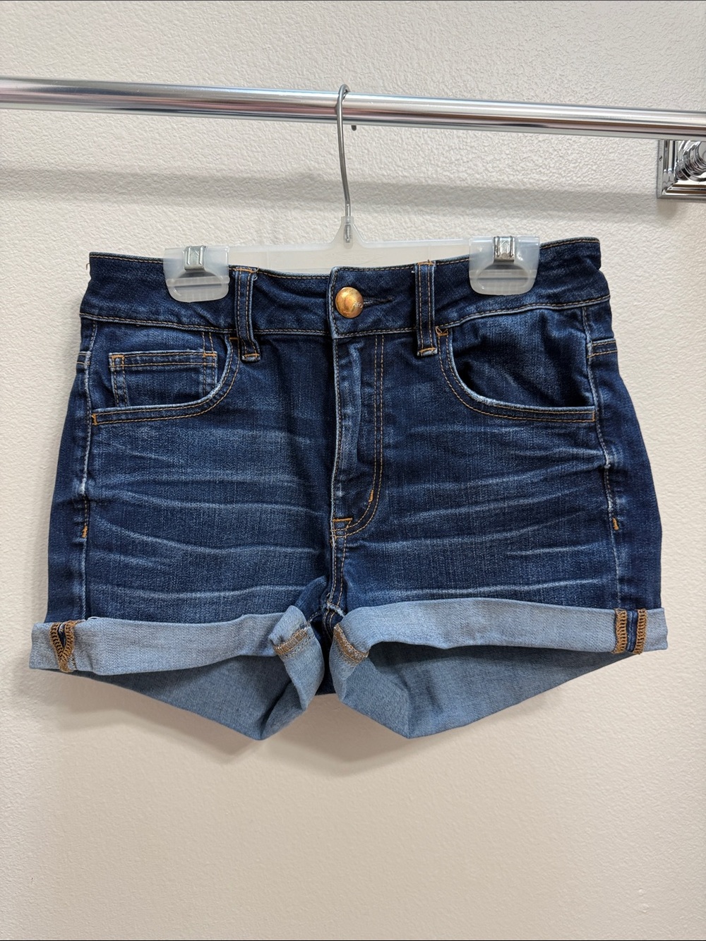 Women’s American Eagle Outfitters Hi-Rise Shortie Denim Shorts. Sz 4 - Picture 2 of 12